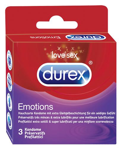 Durex Emotions, õhukesed ja libedad kondoomid, 3tk