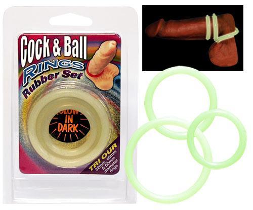Cock&Ball Rings helendavad peenise/munandirõngad 3tk
