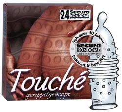 Secura Touchè täpikeste/triibukestega kondoomid 24tk