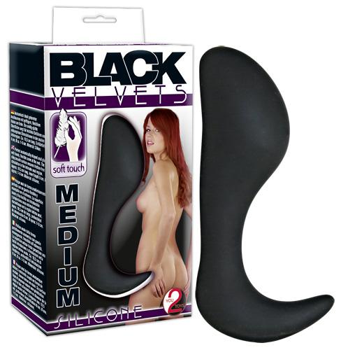 Black Velvets Silicone Butt Plug, anaalpunn kandmiseks, keskmine