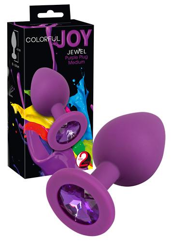 Colorful JOY Jewel Purple Plug, sädelev anaalpunn, suur