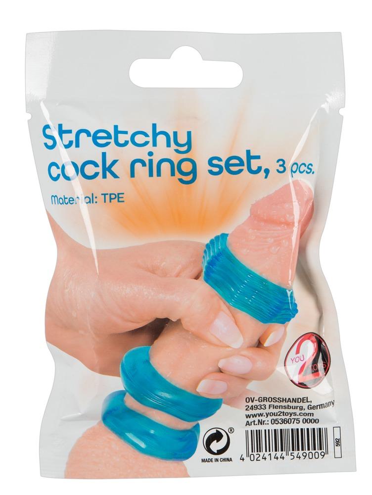 Stretchy Cock Ring Set, 3 sinist peeniserõngast