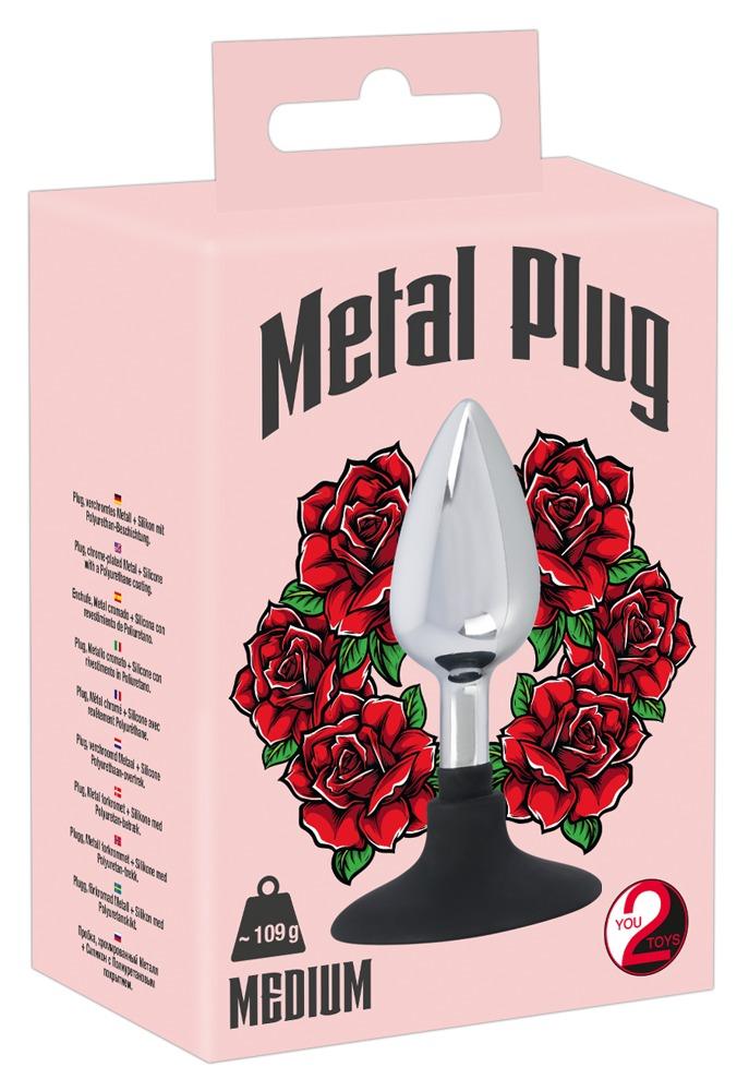 Metal Plug with Suction Cup, metallist anaalpunn jalal, keskmine