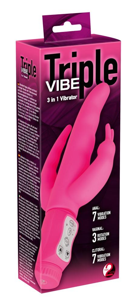 Triple Vibe by You2Toys, roosa jänkuvibraator