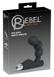 Rebel Bead-shaped Prostate Stimulator, pallikestega eesnäärme vibraator, must
