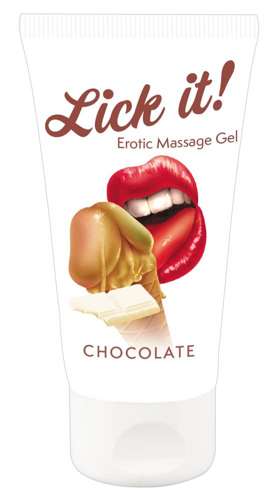 Lick It! Erotic Massage Gel Chocolate, massaažigeel šokolaadiga, 50ml